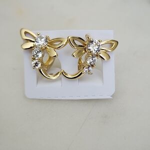 Mini Gold Plated 14k Color Butterfly Earrings